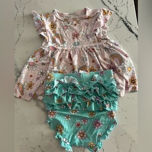 Talulah Ruffled Cap Sleeve Peplum Ruffled Bummie Set